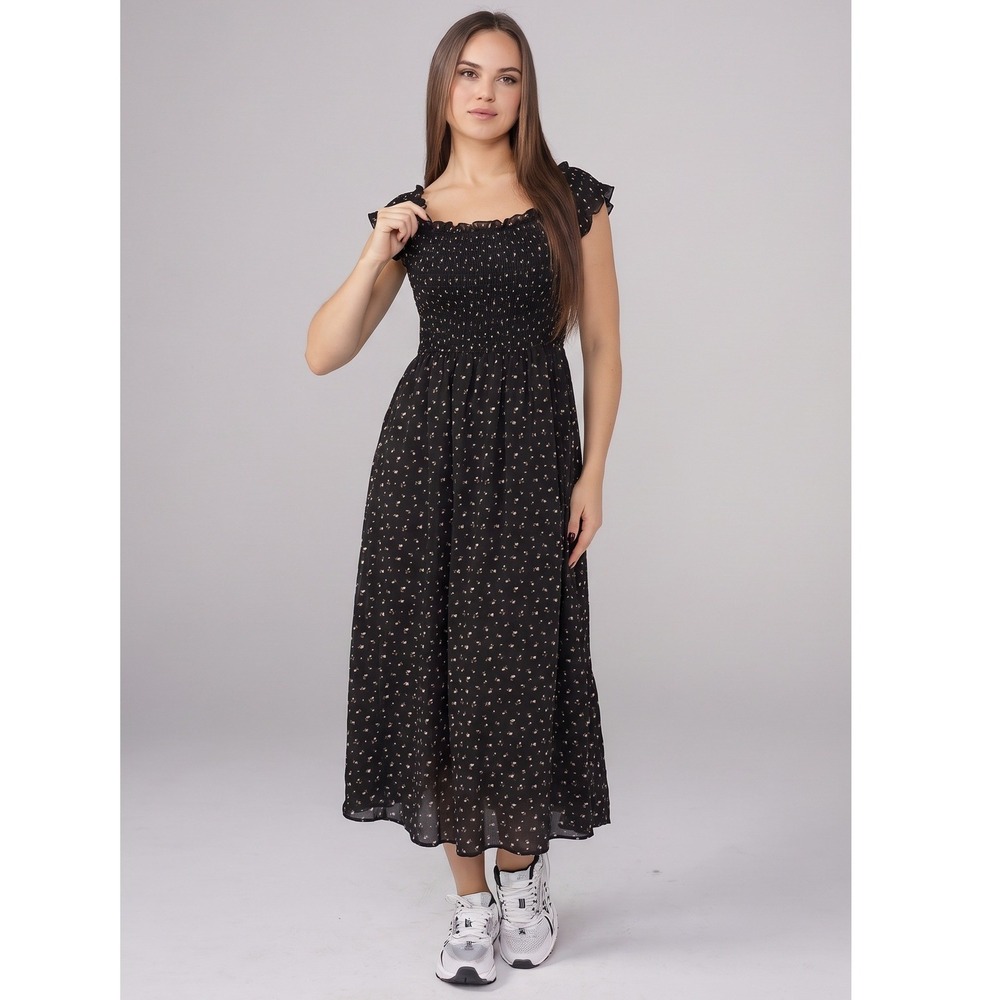 Black Floral Dark Cottagecore Dress Coquette Fairycore Milkmaid Romantic Small